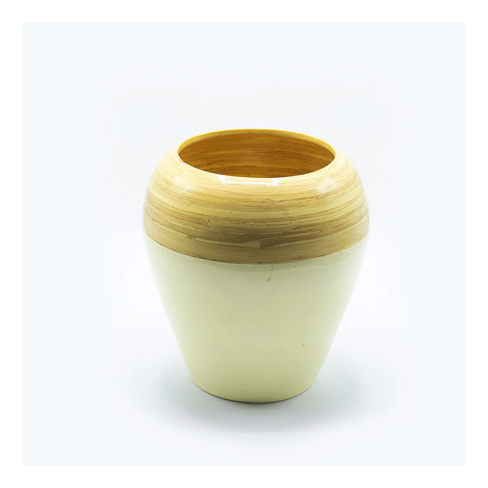 
Custom high quality lacquer bamboo wooden vase 
