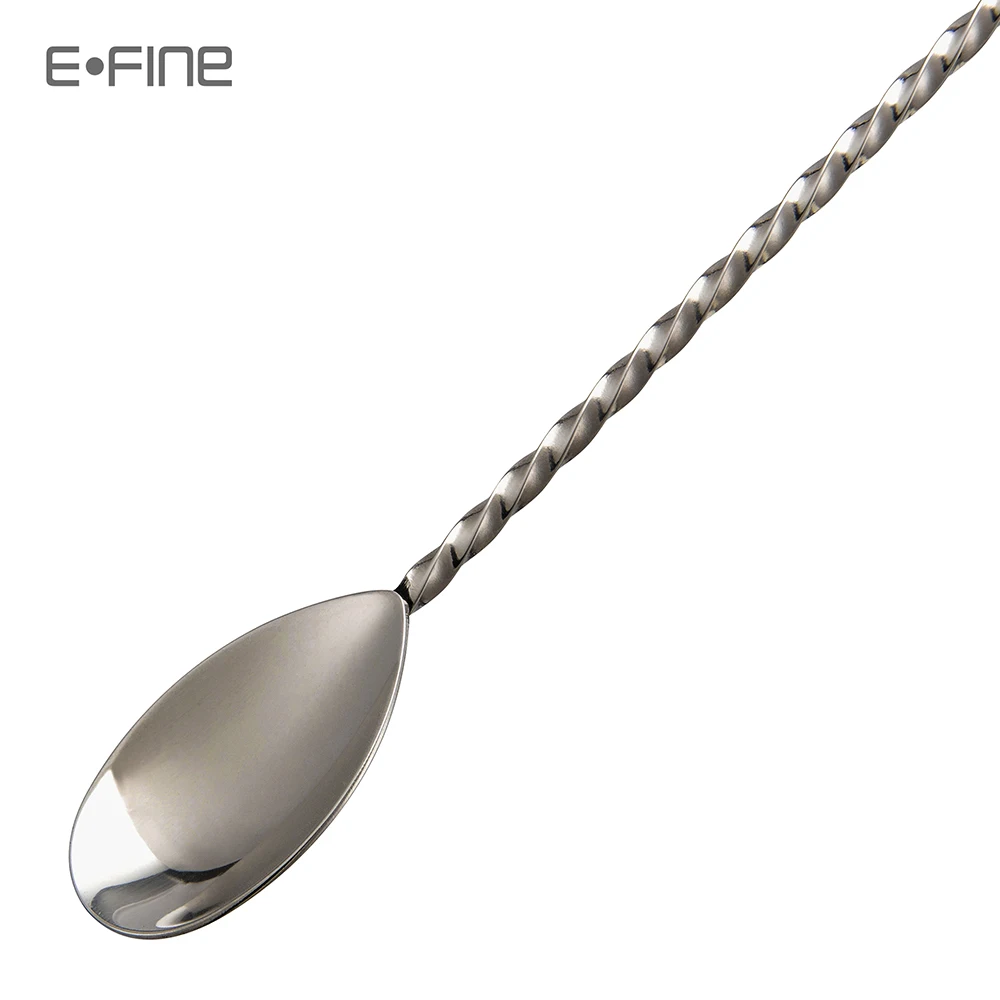 Efine Teardrop Bar Spoon Long Stainless Steel Black Copper Cocktail