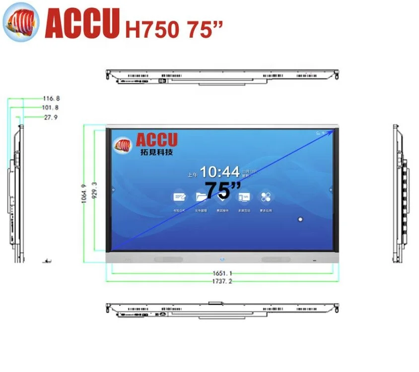 
65' 75' 86' IR Interactive White Board All in one for Education/Meeting 