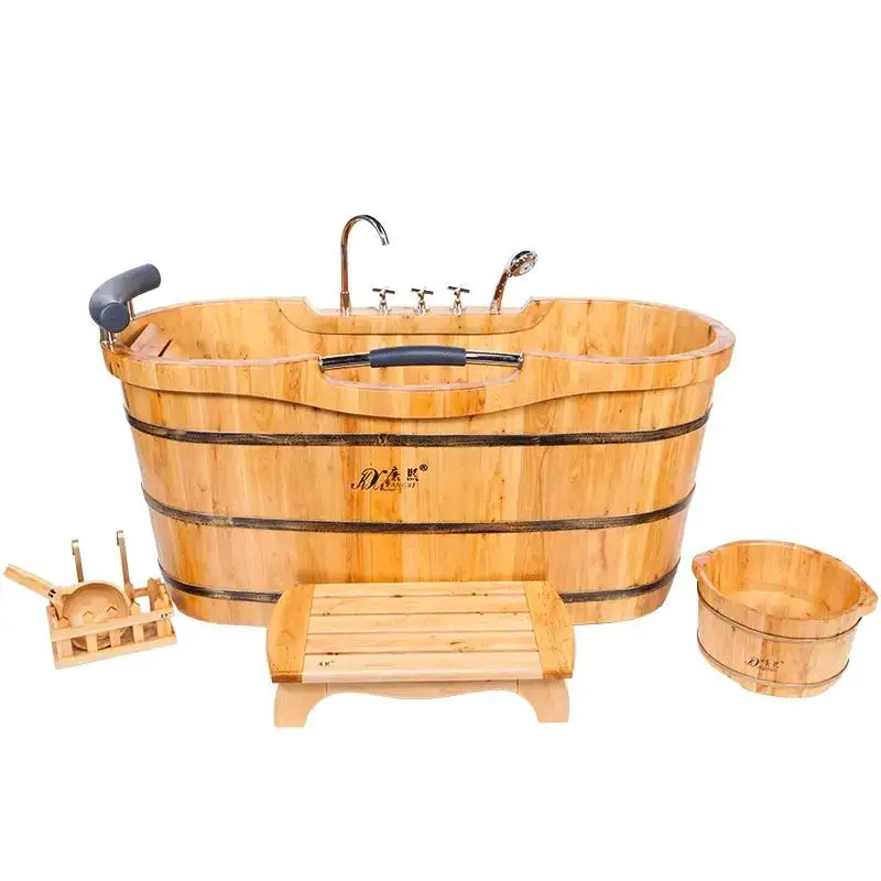 

Cheap spa wooden bathtub indoor portable cedar tub, Natural color