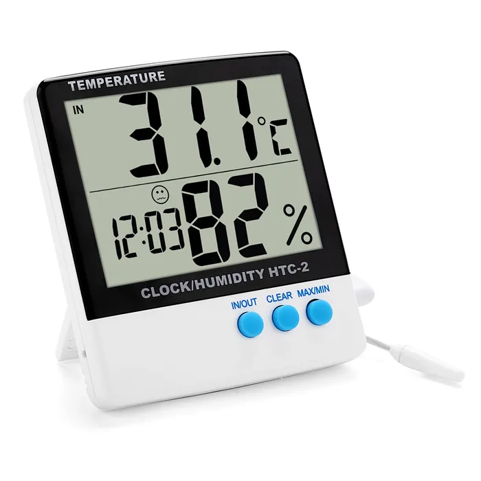 

Hydroponics garden Hygrometer Thermometer Max Min Indoor Outdoor Digital clock humidity and temperature meter