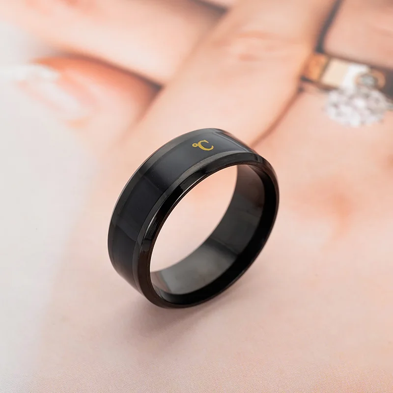 

Finger temperature ring ferro process control rings digital smart, Black,silver,blue,rose gold,gold,blue