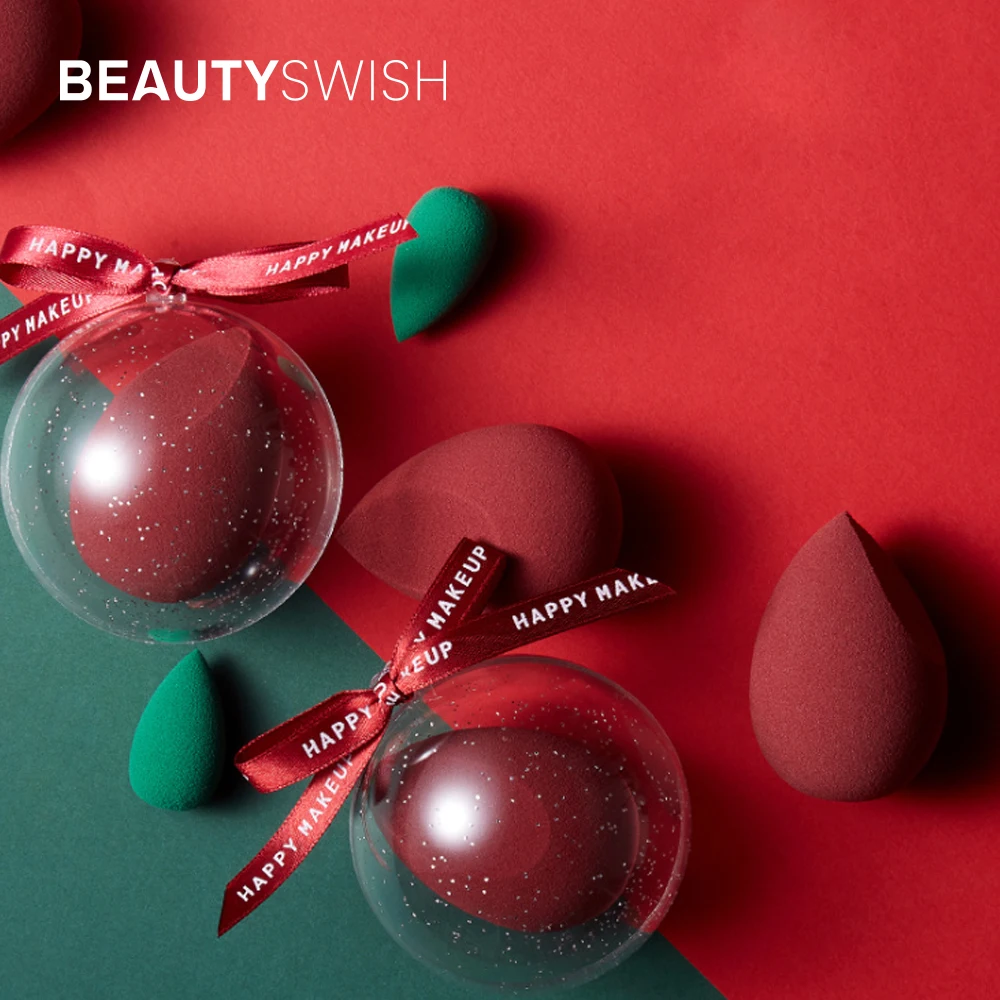 

Christmas Gift Custom Logo Latex Free Foundation Small Puff Beauty Makeup Sponge Blenders, Customized color