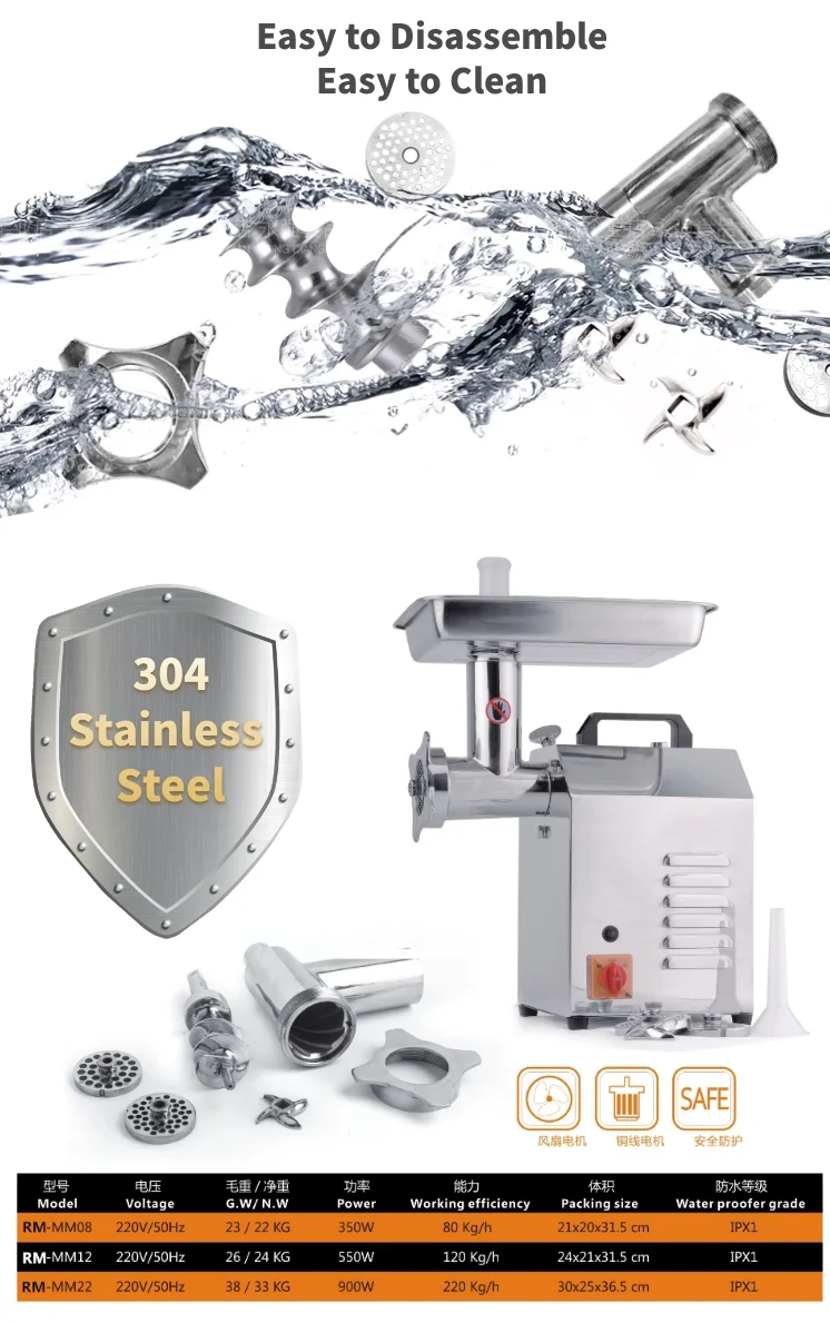 Commercial Food Processors Butcher Meat Mincer Electric Meat Grinder