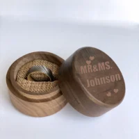

Jewellery Box Wooden Ring Box Quality Walnut Box Can Engrave Custom Logo Small MOQ In Stock