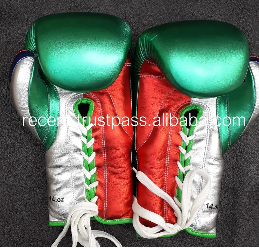 
Metallic Pearl leather Custom Made Boxing Gloves 