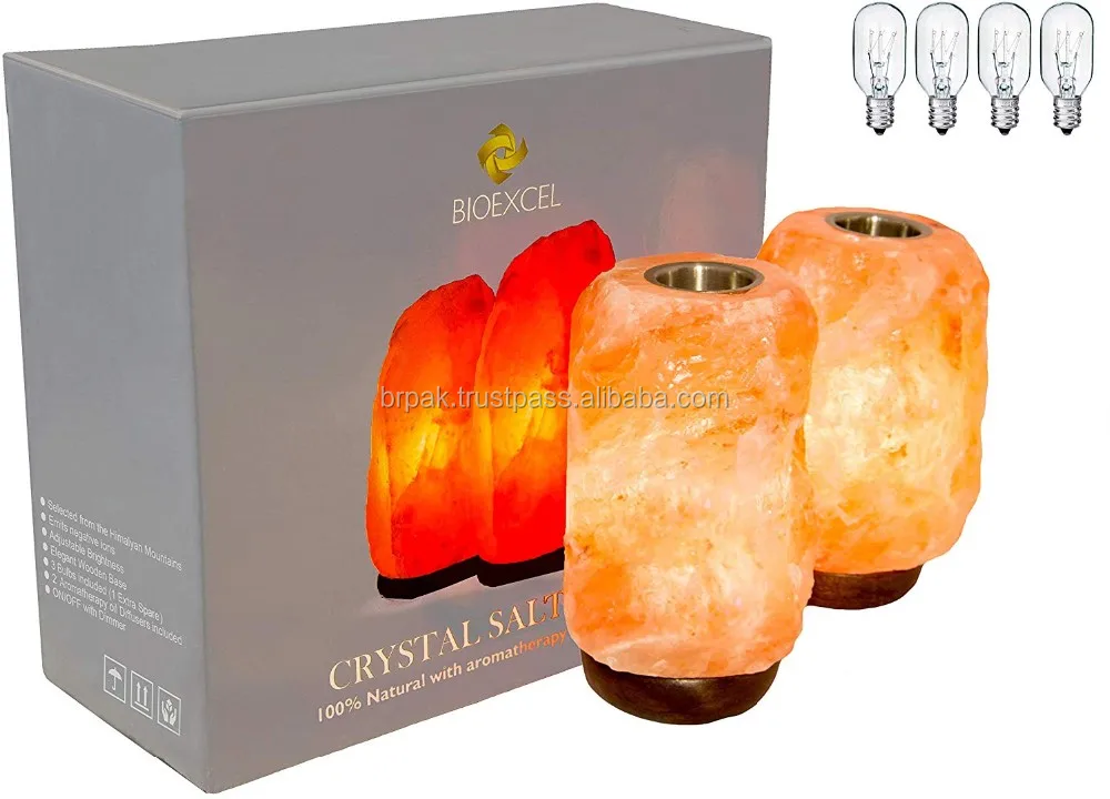 Bioexcel Pack Of 2 Aroma Himalayan Salt Lamp With Dimmer & Small Plate
