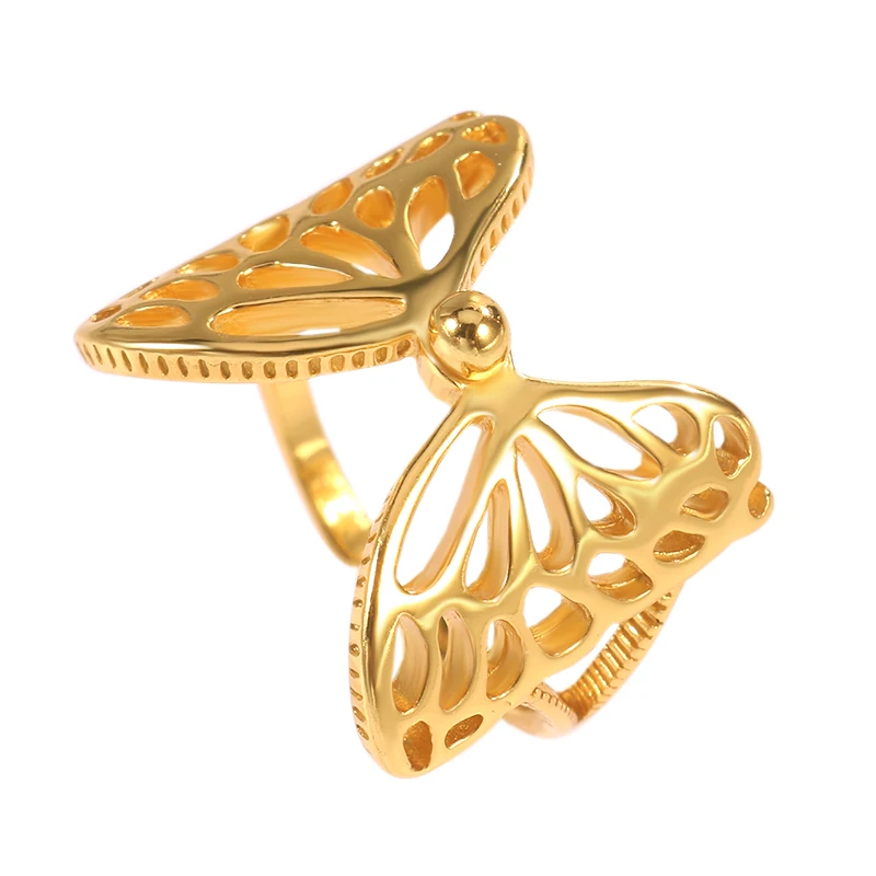 

Fukarni 3.25 Gram Gold Plated 925 Sterling Silver Vermeil Hollow Butterfly Women's Rings KR530