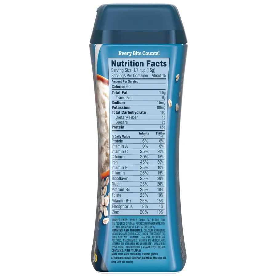 
Gerber DHA & Probiotic Oatmeal Baby Cereal 227Gram 