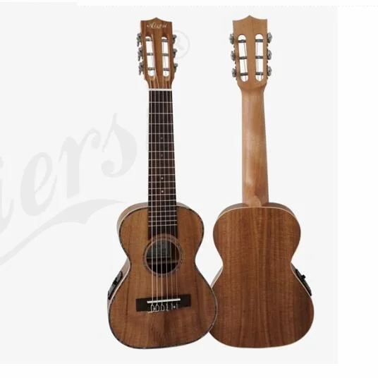

Wholesale price custom aiersi brand Koa Body professional Electric guitar ukulele guitarlele 6 string ukelele guitar for sale