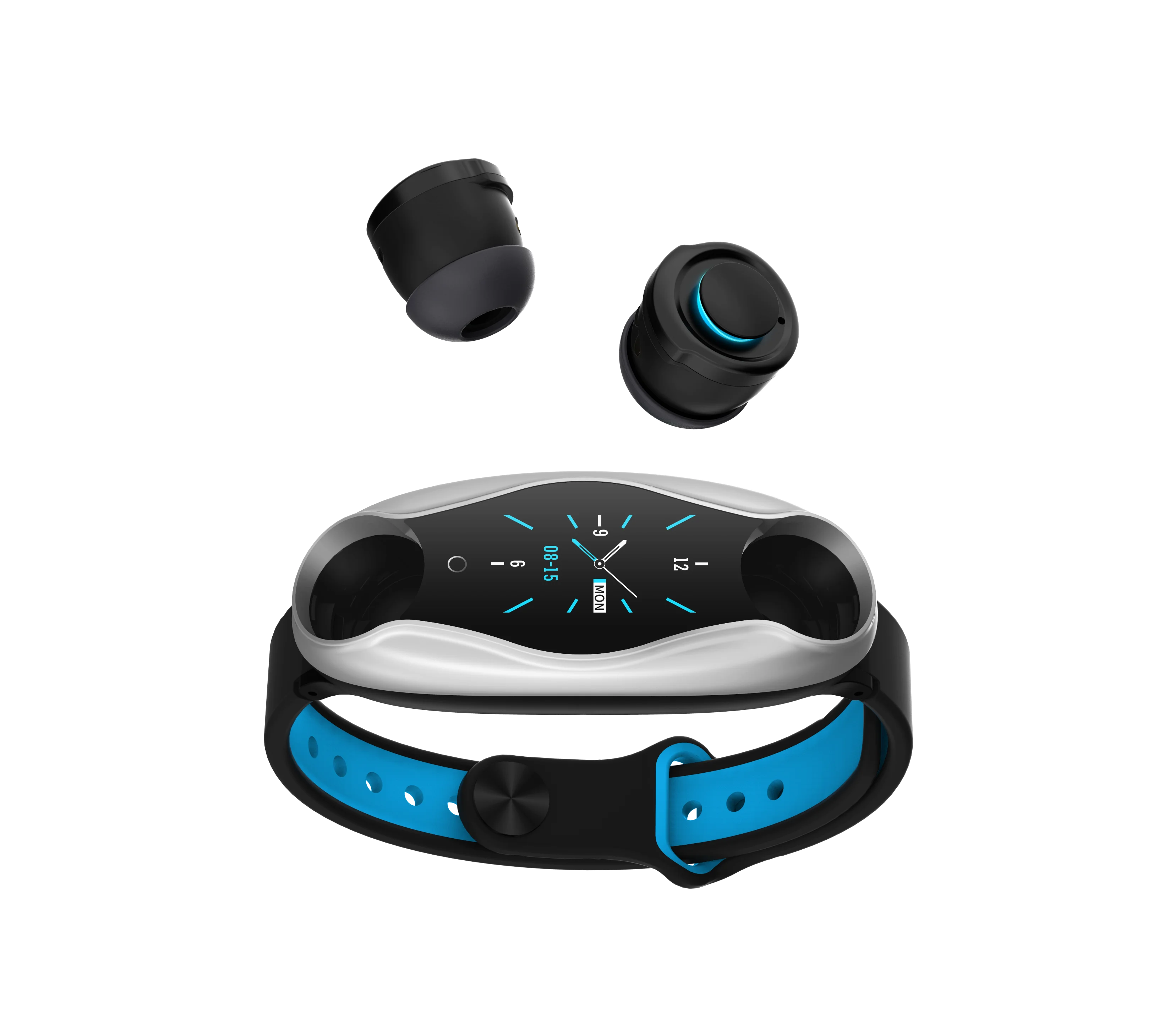 

amazfit bip smart watch H09 2 in 1 fitness headset exercise walking machine Amazon Exercise heart rate blood pressure, Black blue