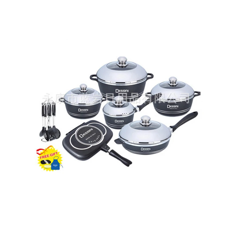 

New cooking pot pan aluminum ceramic non stick cookware sets, Customized color