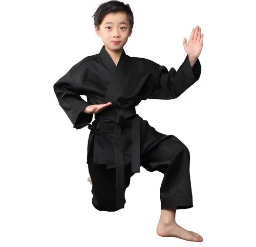 Playwell Karate Negro 100% Algodón Pantalones