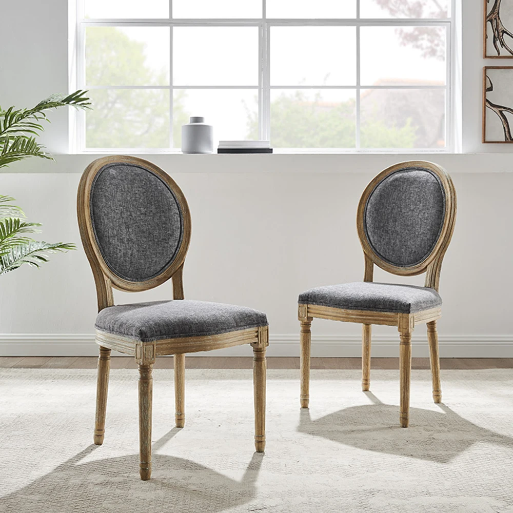 shiraz linen oval back chairs