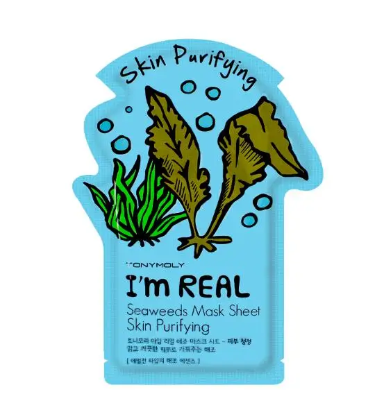 

Korean Cosmetic Tony Moly I'm Real Seaweed Skin Purifying Hydrating Facial Mask Sheet Kit