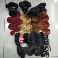 

Free shipping Factory price cheap brazilian hair 20 bundles African women popular ombre color remy human hair weave extension
