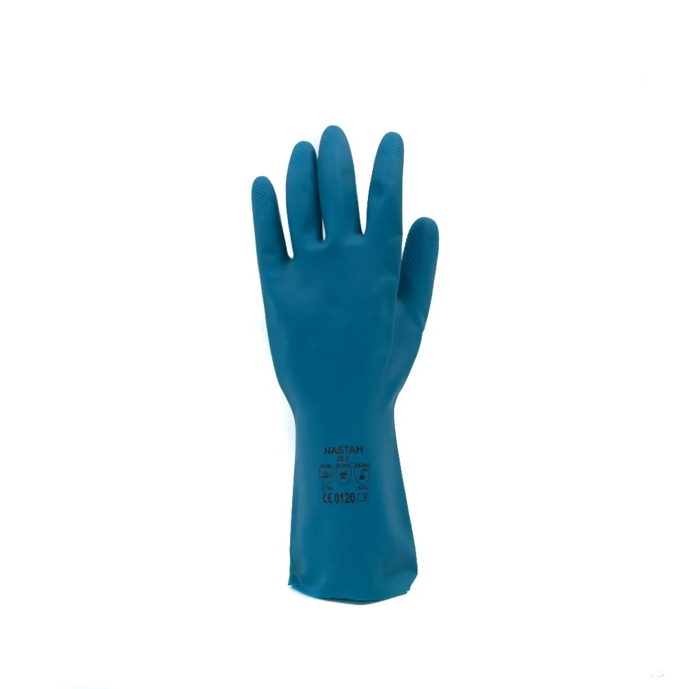 Malaysia Oem Blue Food Grade Reusable Rubber Gloves Cleaner Gloves For