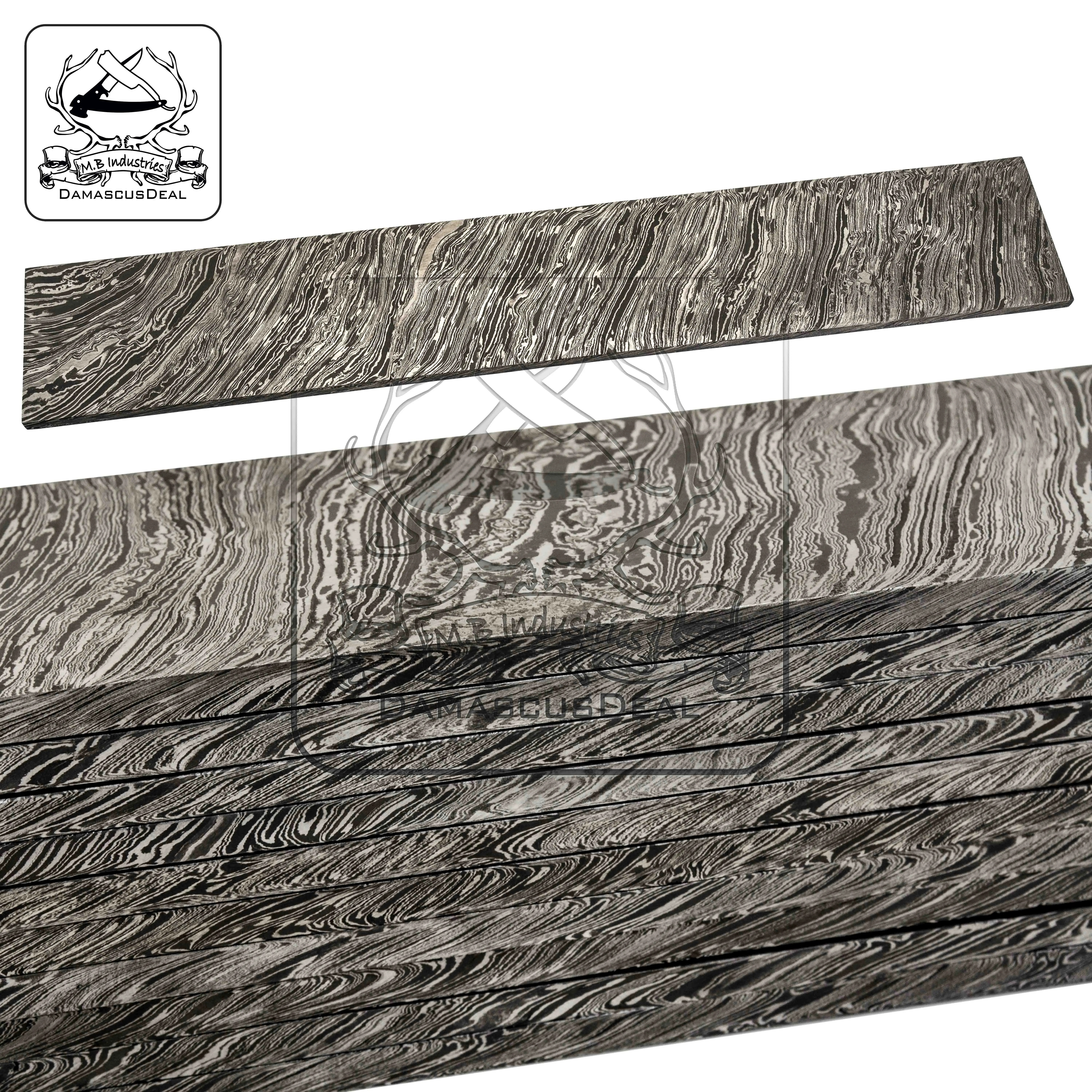 
Damascus Steel Billets for Knife Making - Fire Pattern 