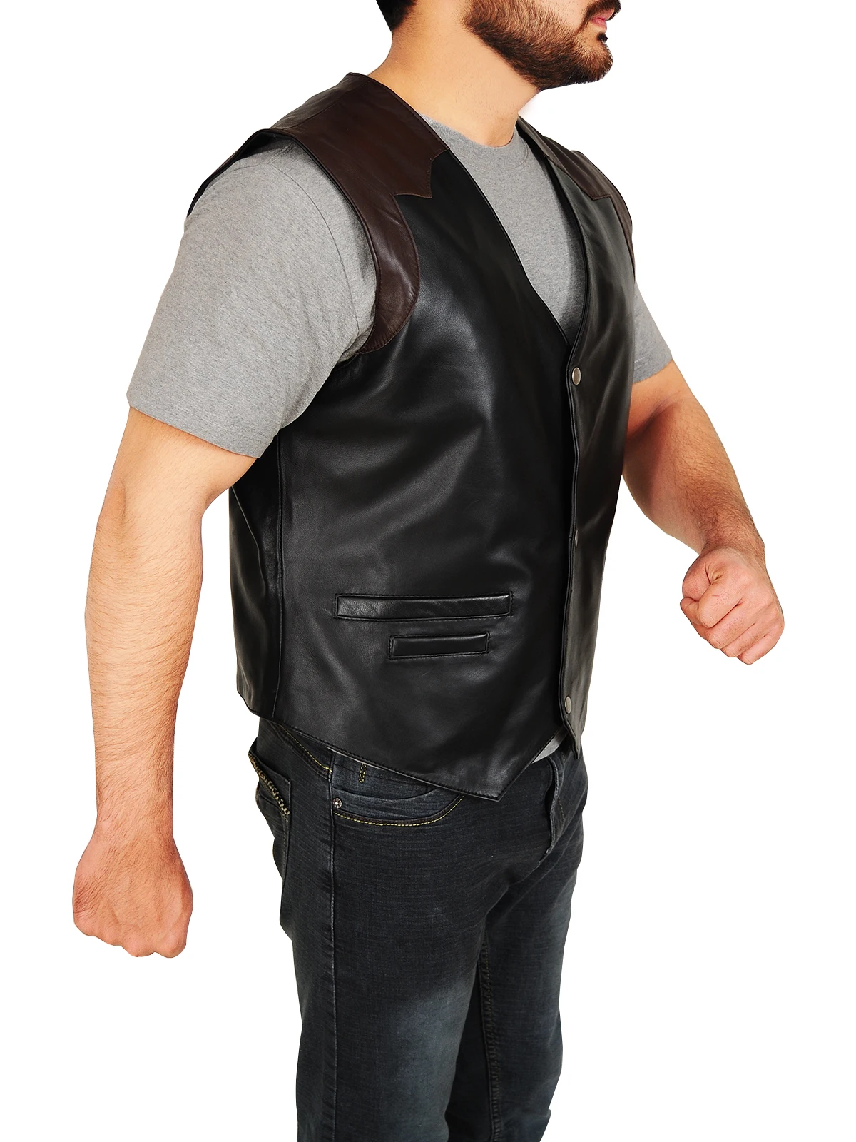 Source New 2020 Western Style Cow Boy Class A Leather vest Mens