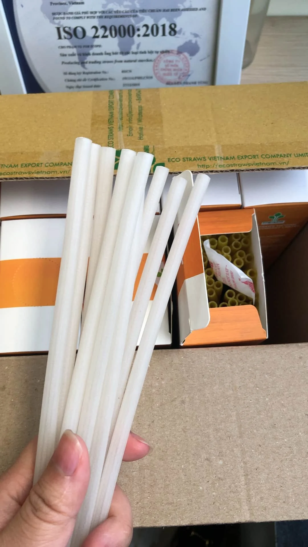 Edible Biodegradable Rice Straws 100 Natural For Beverage From Vietnam