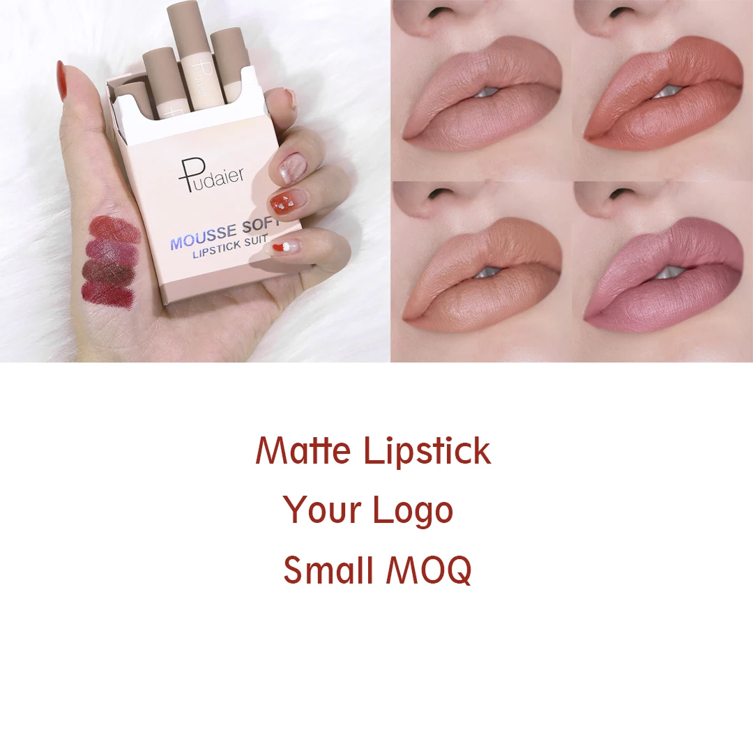 

Pudaier Set Cigarette Matte Nude Lipsticks Long Lasting Vegan Cruelty Free Lip Set Private Label