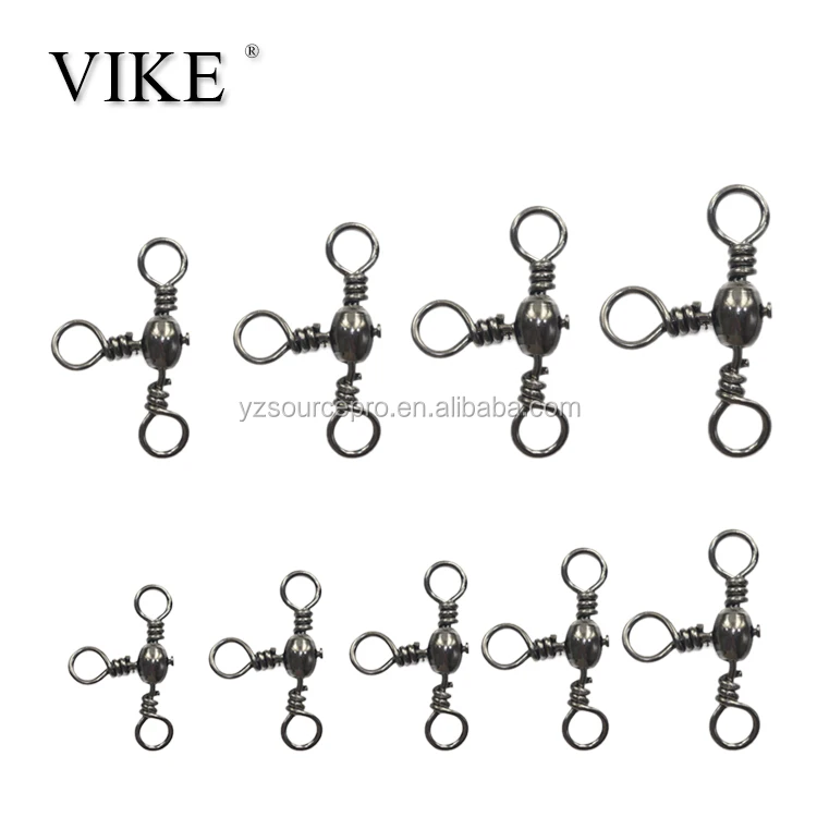 T-Turn 3-Way Barrel Swivels - Brass Fishing Swivels For Trolling & Catfish Rigs (30-90 Lb Test)