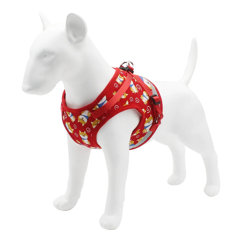 

New cartoon vest Reflective and breathable pet dog set harness, Red black yellow etc...or customized