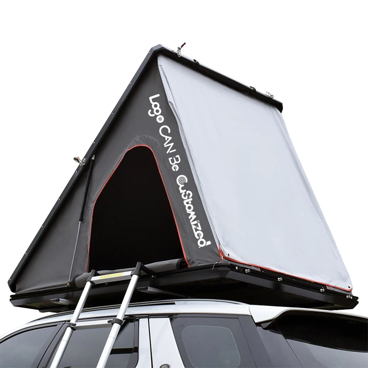 

hktiki Aluminium Triangle Roof Travelling Arb Camping Hard Shell Soft Car Top Tent, As sku or customized
