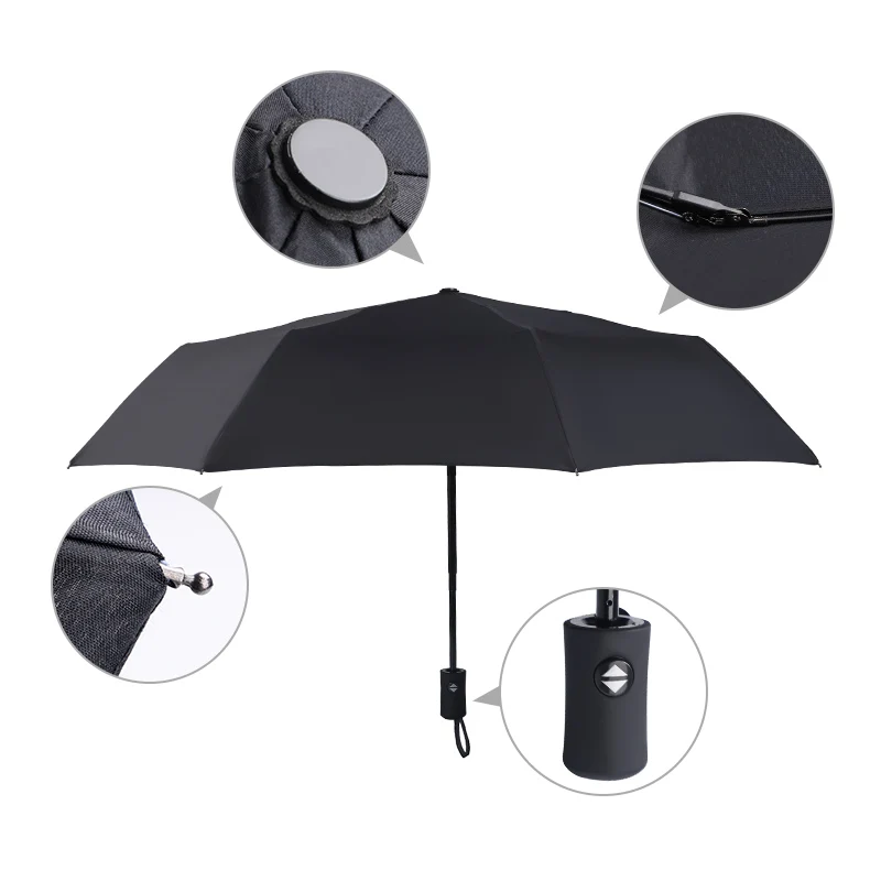 

buy promotional bulk windproof waterproof three folding rain umbrella at factory cost, Customized