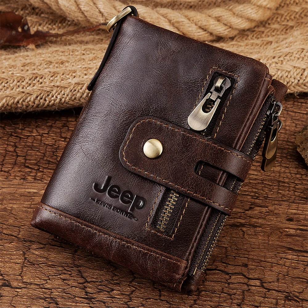 

HUMERPAUL 100% Genuine Leather Male Purses With Zip Coin Pocket customize logo Men Wallet And Card Holder Wallets Leather Men