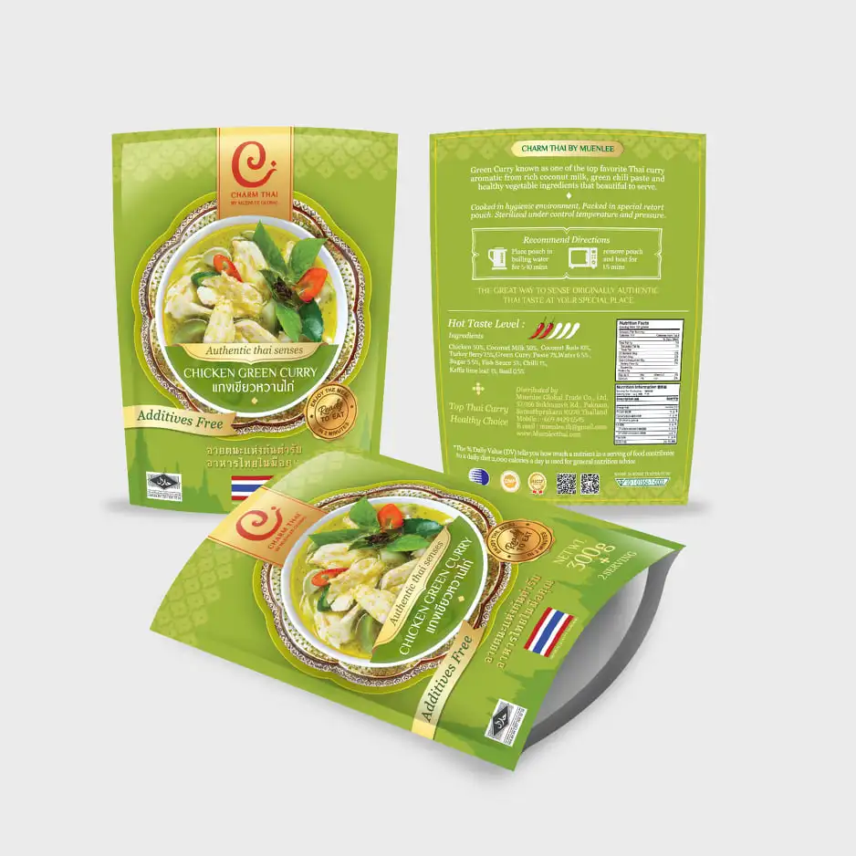 
ThaiGreen Chicken Curry Instant Halal Food from Thai Recipe with taste of Real Coconut Milk and Chicken Chunk 