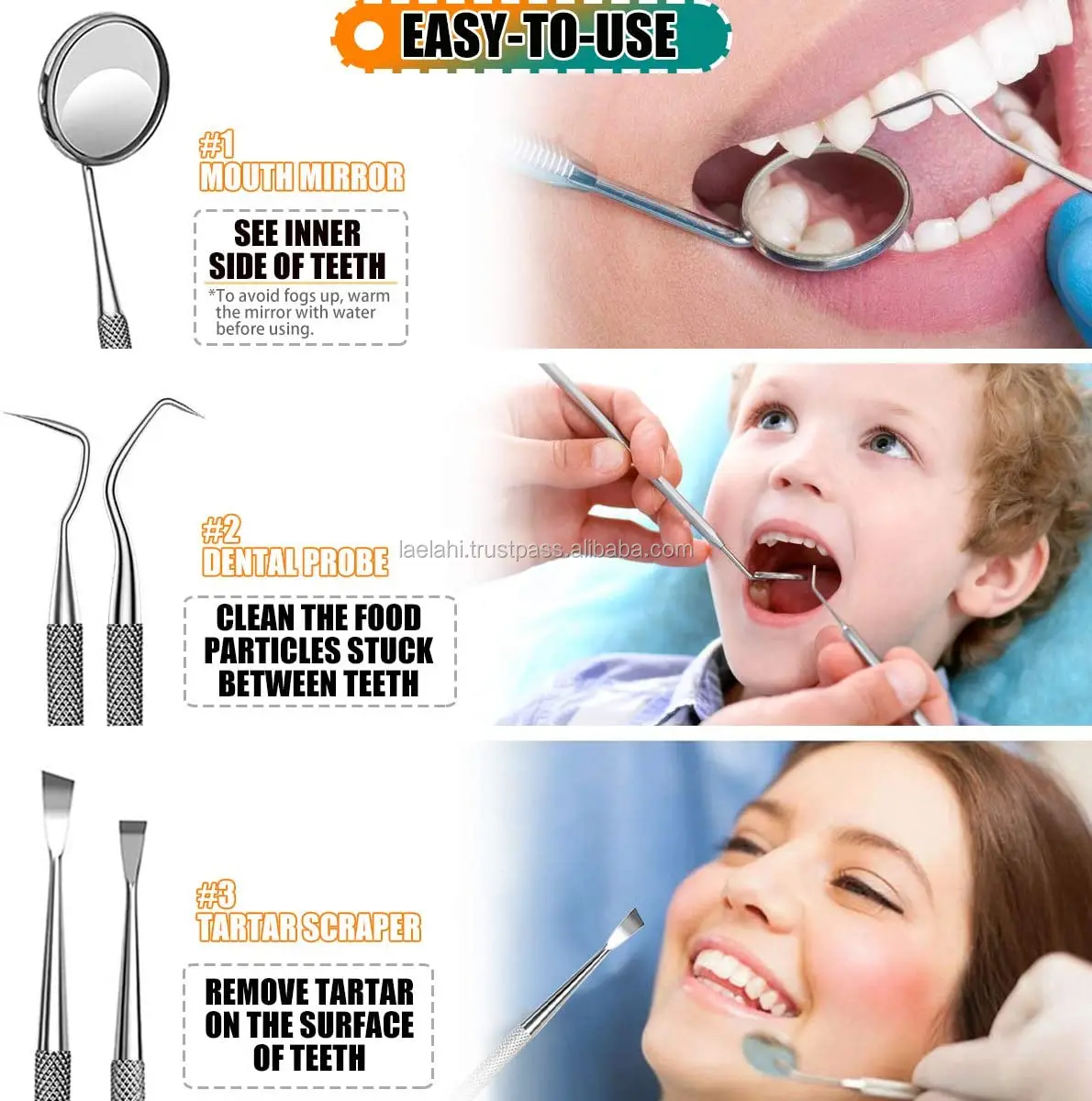 Odm Oem 2024 Set Of 4 Pro Dental Tooth Pick Probe Set Kit Teeth Clean