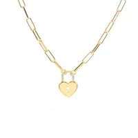 

Fashion jewelry 18k gold heart lock chain necklace for women