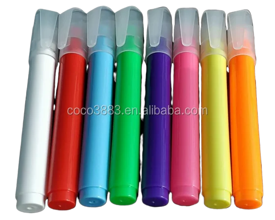 

Good stable quality 5.0 MM Bullet tip Assorted Fluorescent color Erasable Window Chalk Pen