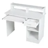 Durable quality white color wooden european study desk children desk study with book shelf