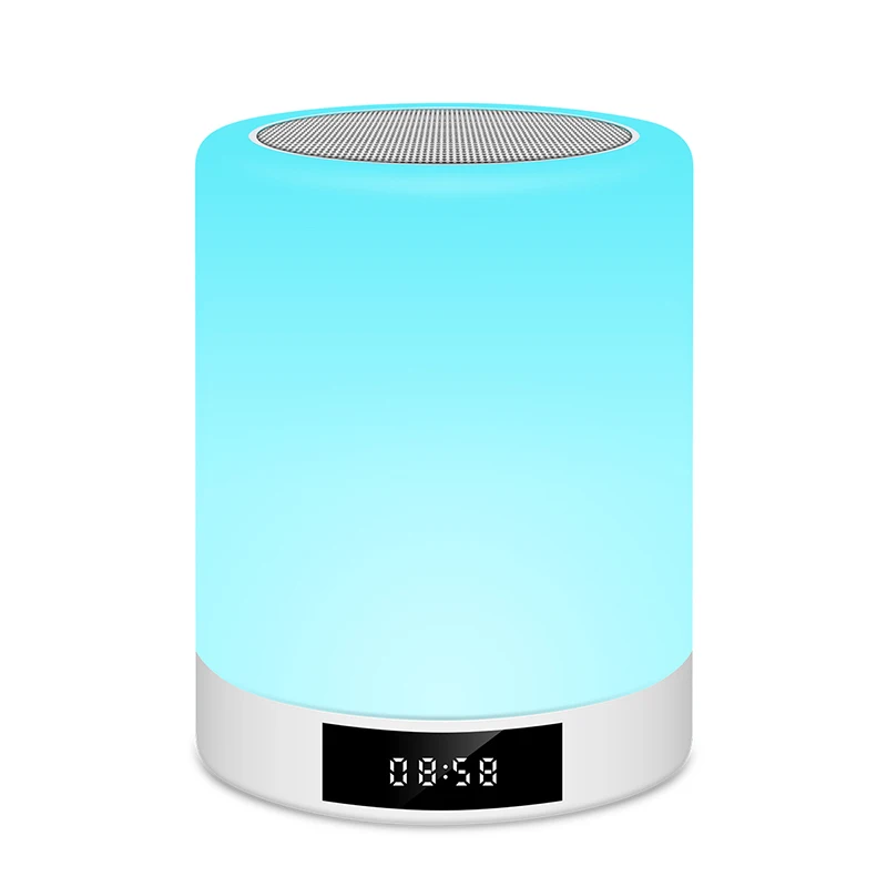 

TF card and Aux music playing desk lamp speaker 7 RGB colors light night lamp with wireless blue tooth speaker for living room