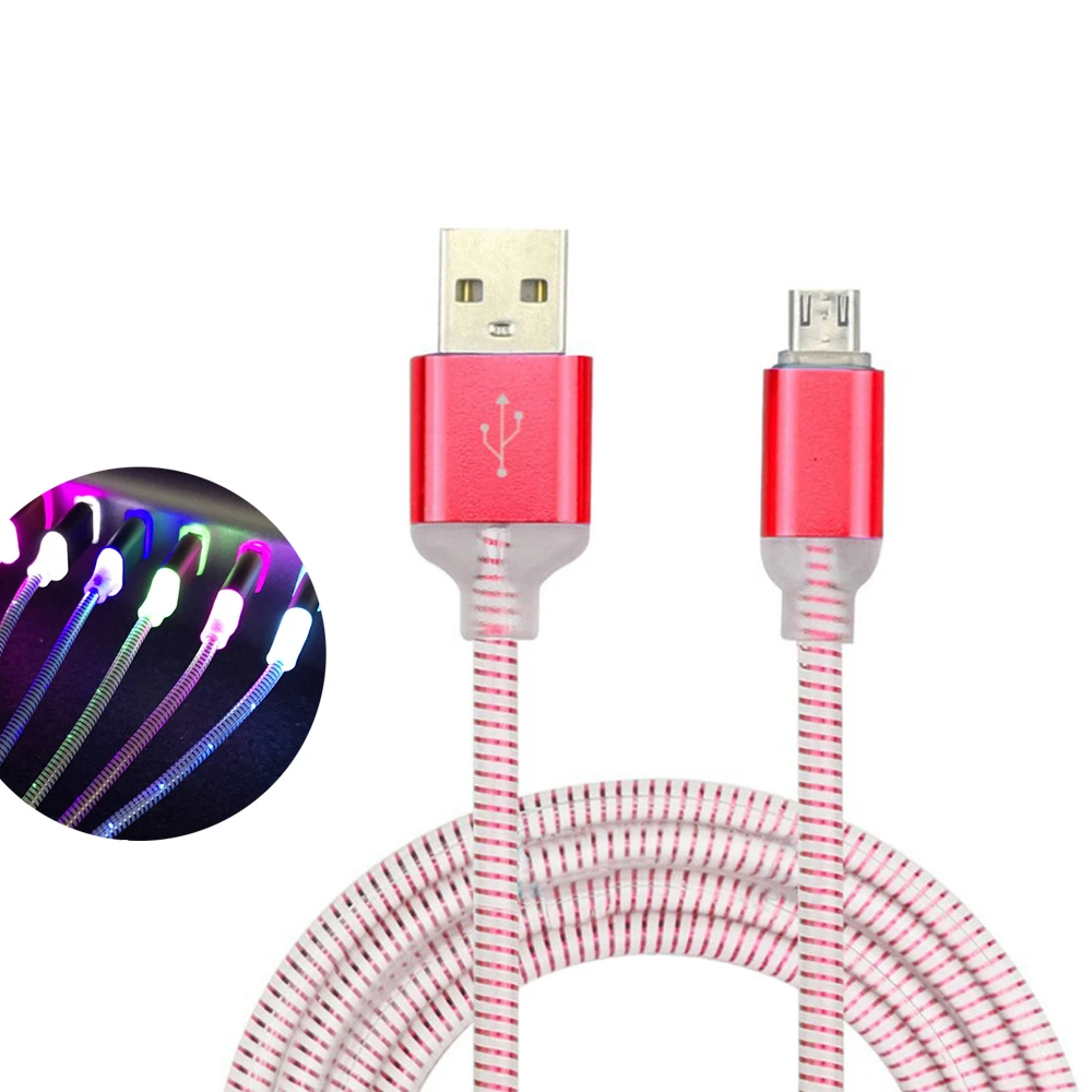 Led Changed String Lighting Type C Phone Cable 2.0A Micro USB Data Cable Colorful Flash Light Cable
