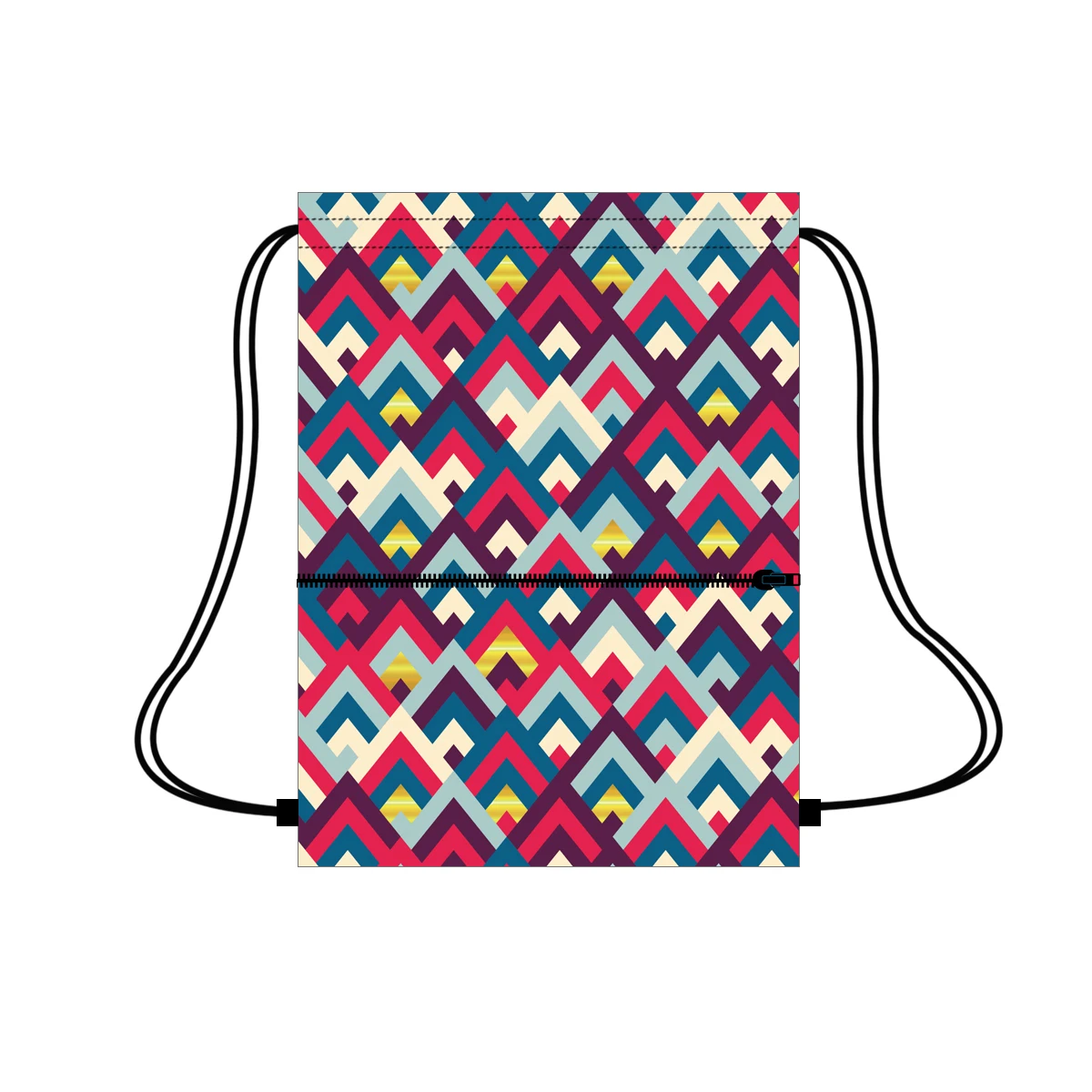 

Eco friendly pouch bag drawstring with big zipper pocket large capacity drawstring bag custom logo NO MOQ, Customized