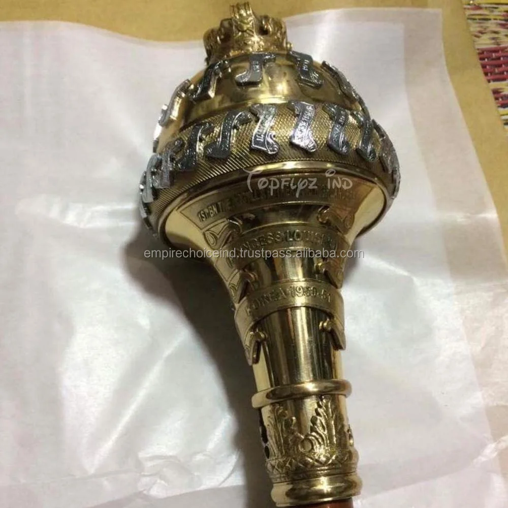 Drum Major Mace With Gold Lion Head Buy Drum Major Mace Flat Head