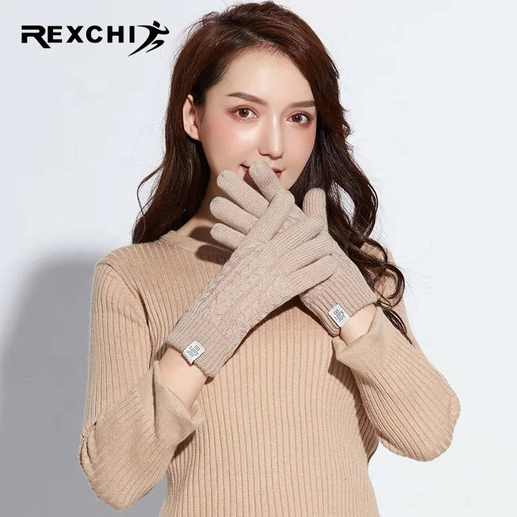 

REXCHI DZ82 Fashion Touchscreen Gloves Outdoor Men's Women's Warm Knit Winter Mittens Driving Machine For Knitting Gloves, Has 4 colors