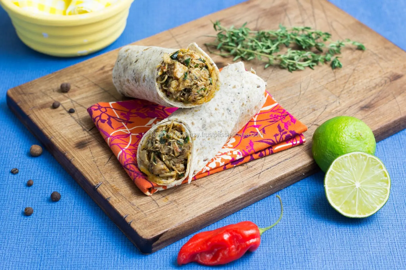 7 oz nom noms mega caribbean inspired jerk chicken wrap