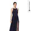 BLACK LONG POLKA DOTTED PLEATED TULLE DRESS