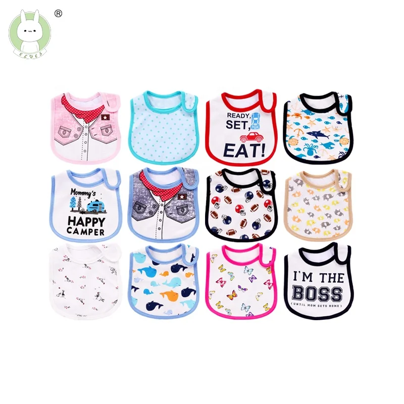 

Cotton newborn slobber towel children baby bib cartoon smock three-layer waterproof children's smock