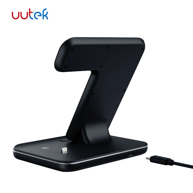 

UUTEK Z5 10W New Product 3 in 1 Wireless Mobile Phone Power Charger Station Watch