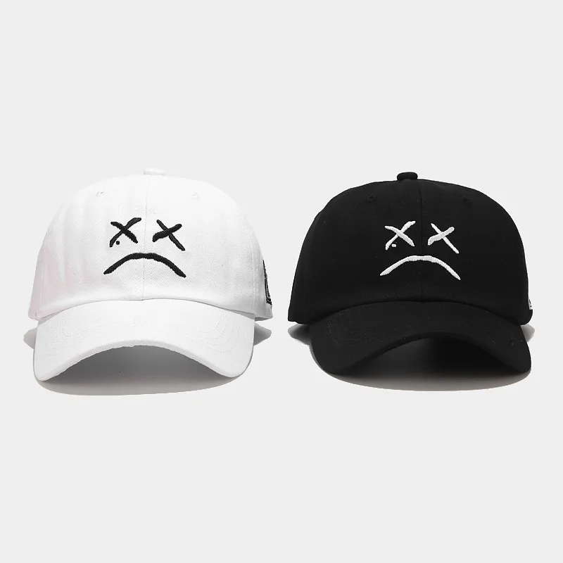 

Free Shipping 2022 New Outdoor Visor Streetwear Hip Hop Adjustable Crying Face Snapback Baseball Cap