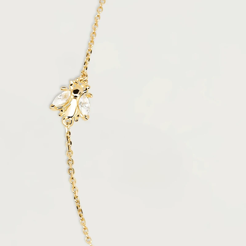 

ROXI best-selling S925 sterling silver INS fashion mini bee cubic zirconia gold custom bracelet