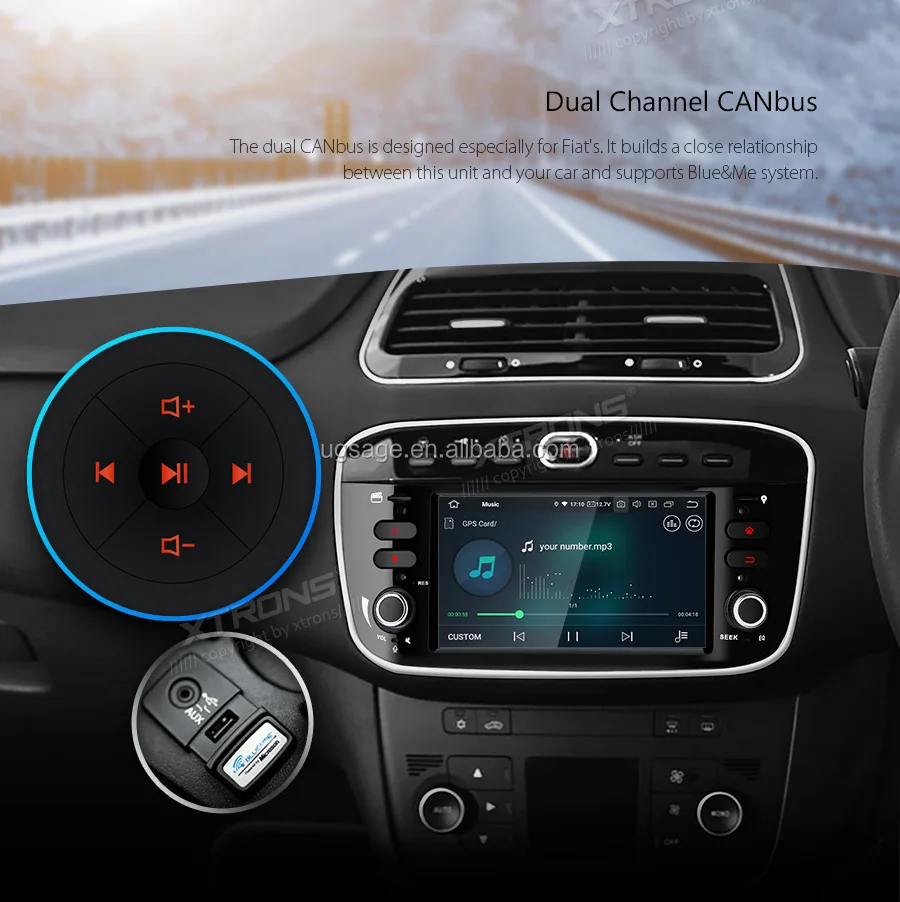 Xtrons 1 Din Android 10.0 Quad Core 6.1 Inch Touch Screen Car Stereo