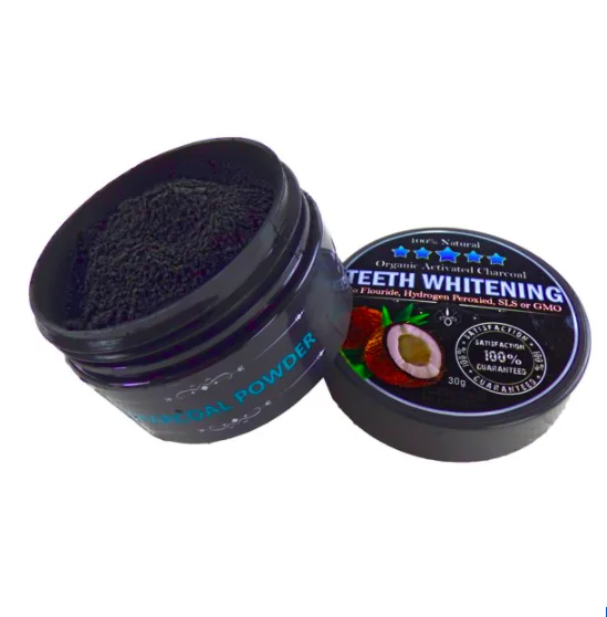 

2020 Hot Seller Teeth Whitening in USA Daily Use 100% Natural Teeth Whitening Magic Activated Charcoal Tooth Whitening Powder, Black