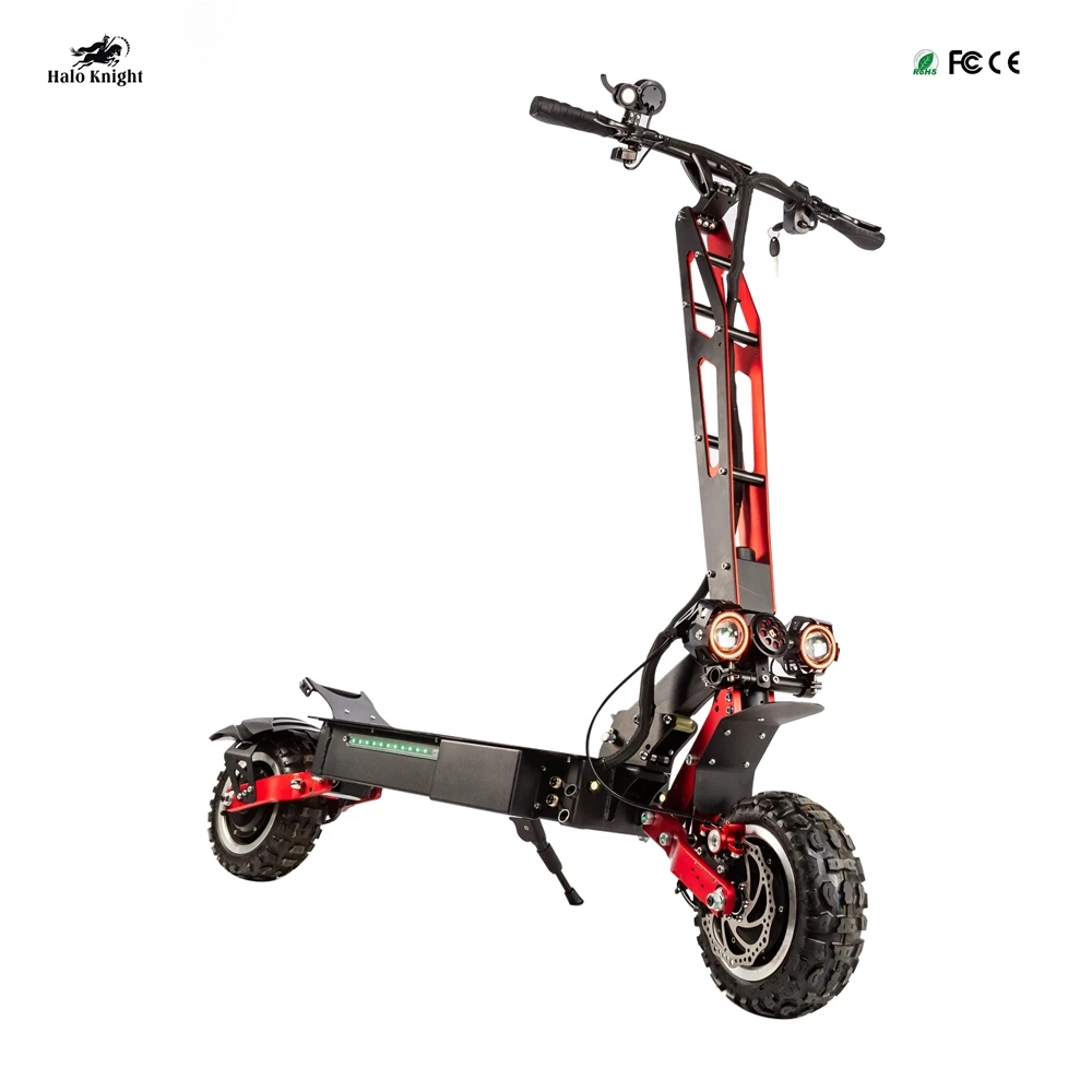 

hot sell two wheel 11 inch folding electric motorcycle scooter 3200W 60V, Black+red