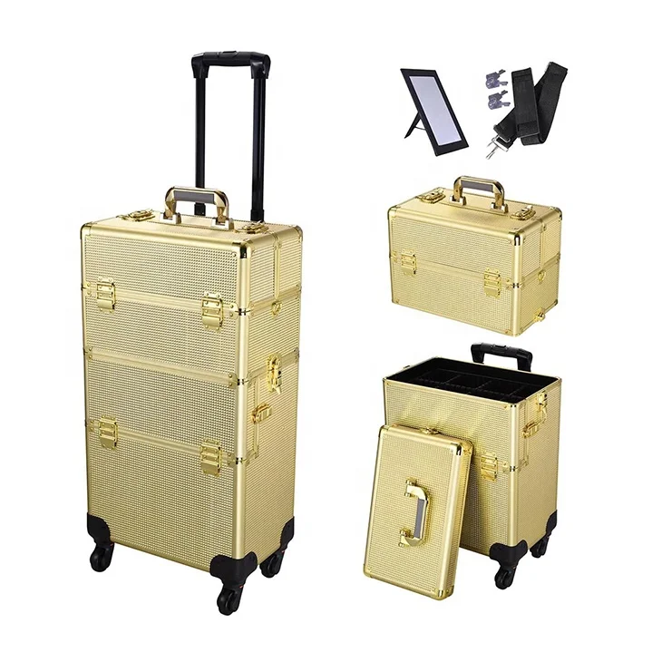 

beauty travel rolling make up artist train makeup cosmetic organizer trolley case, Customized color